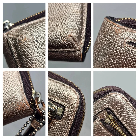 Coach Women's Pink Metallic Universal Wallet With Phone Pocket In Pebble Leather - Picture 3 of 16